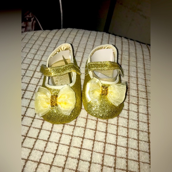 Little Me Shoes These Are Brand New Little Girls Shoes For Babys Cute Gold Glitter Poshmark